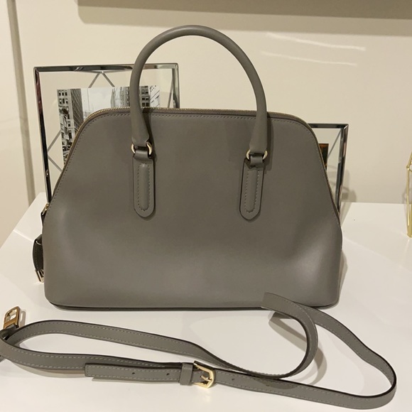 Furla Bags Furla Grey Medium Leather Satchel Shoulder Bag Poshmark